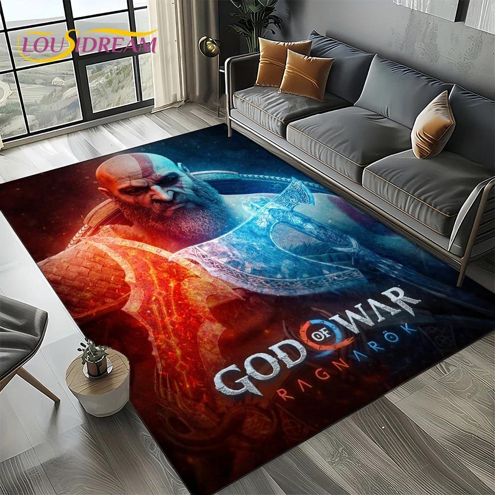 27 Stile Kratos God of War Giochi Tappeto Tappetino Cartone Animato per Soggiorno Camera da Letto Casa Decorazione Divano, Tappeto Area Bambini Tappetino Antiscivolo