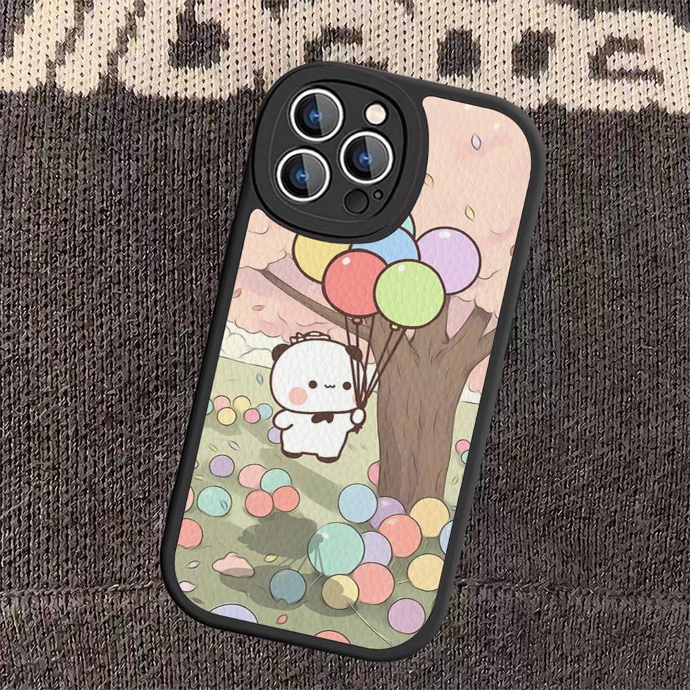 Cute Cartoon Bubu Dudu Phone Case for iPhone 16 15 14 13 Pro Max 11 12 Plus Leather Silicone Cover