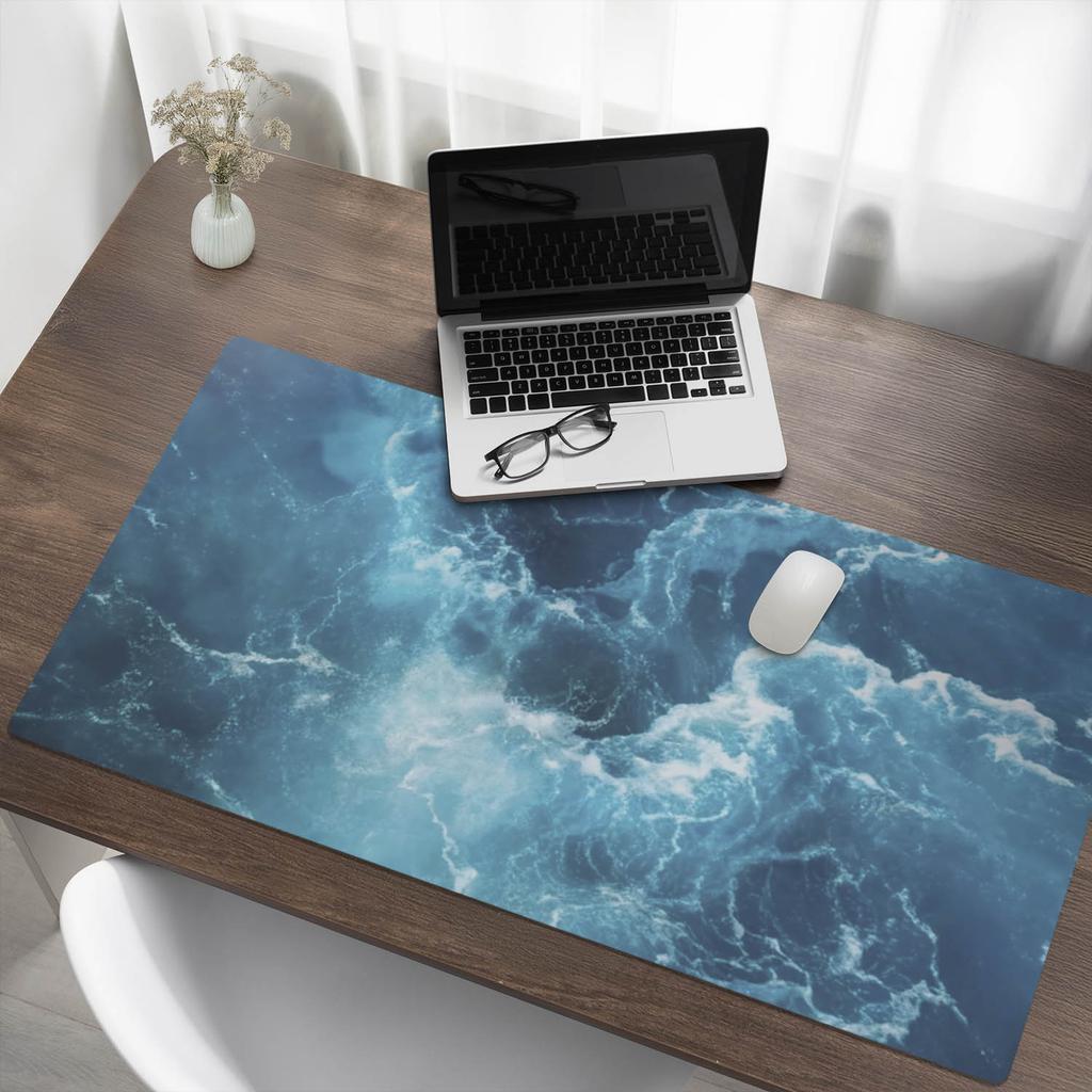 Desk Mat With Graphics For Home And Office Moving Sea Waves 120X60 Cm