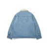 Li Ning Rijin Doujin Collection Solid Color Brand Logo Zipper Lapel Fleece Lined Denim Jacket Men's Blue AJDT003-6