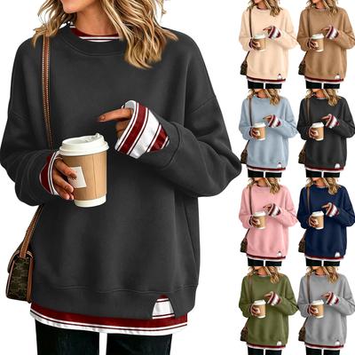Women's Long Sleeve Casual Sweatshirt Loose Fit Pullover Top for Daily Wear