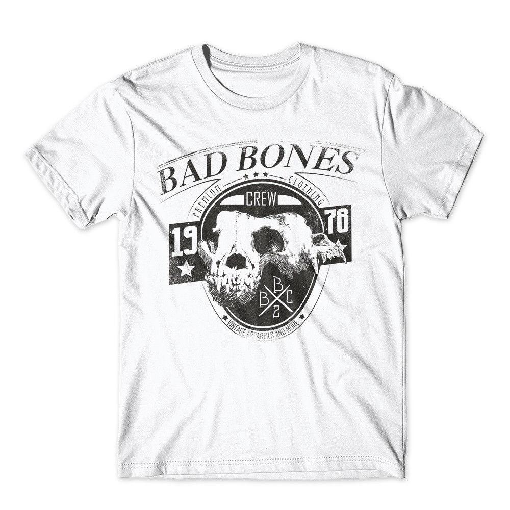 Bad Bones T-Shirt 100% Cotton Premium Tee Skull NEW