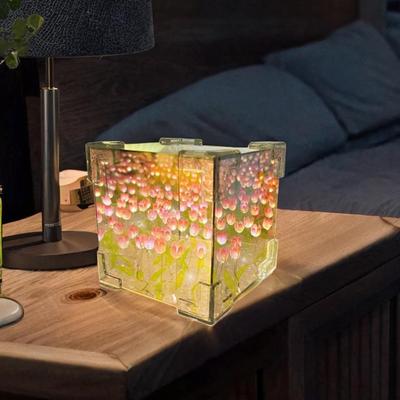 DIY Night Light Material Package Mirror Table Lamp Romantic Acrylic Tabletop Ornament for