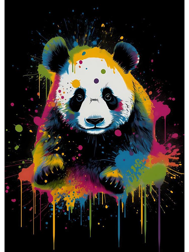Meerkat Elephant Sea Otter Lion Colorful Animals With Drips Poster Canvas Painting Cute Animal Wall Art For Room Home Decor
