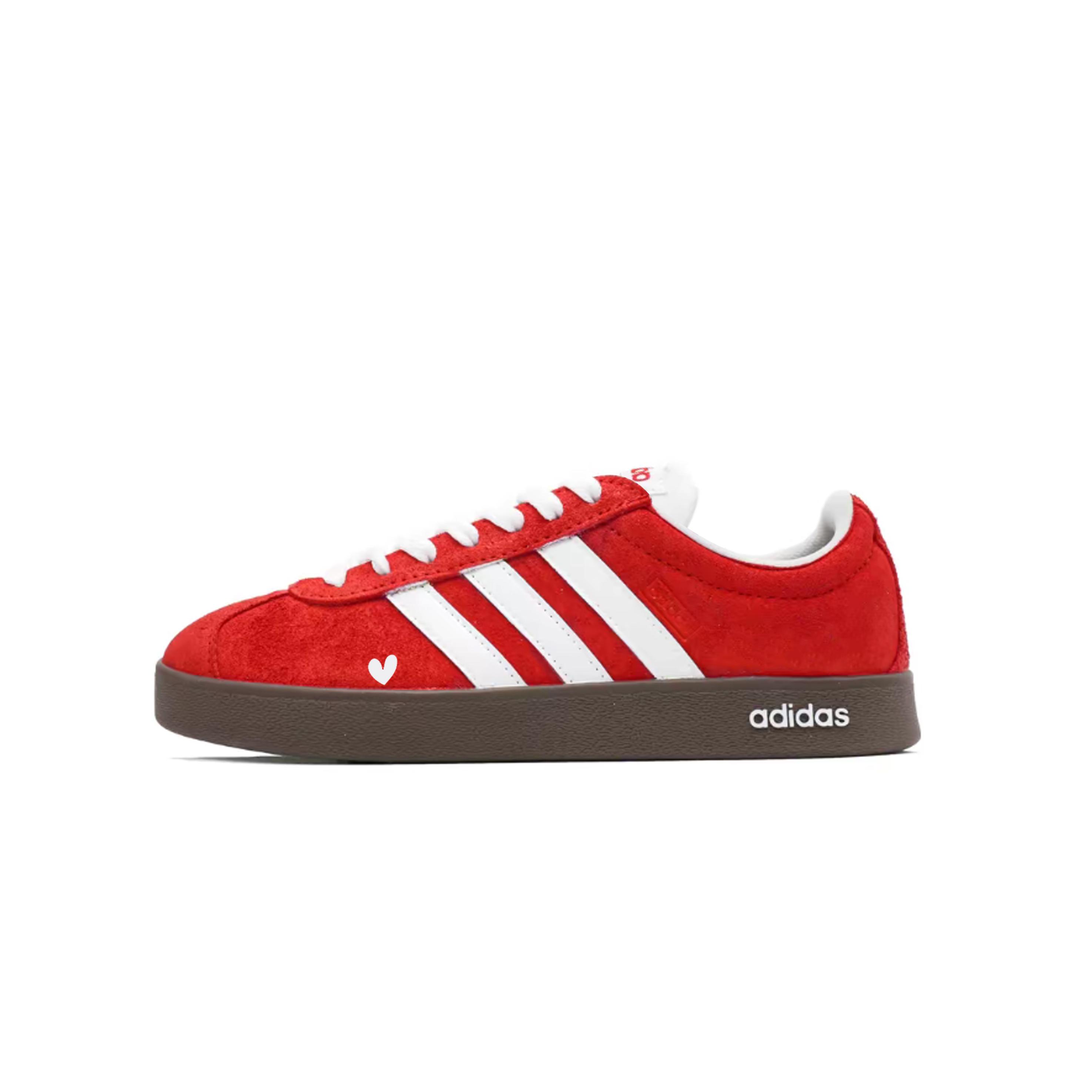 

Adidas VL COURT 2.0 Scarlet Berry Red Abrasion Resistant Low top German Army Trainers Unisex Red White HQ1802(Team1274-) 37⅓
