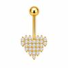 Dangle Belly Button Ring Gold Color Hypoallergenic Butterfly Heart Shape Piercing Jewelry for Summer Beach Party