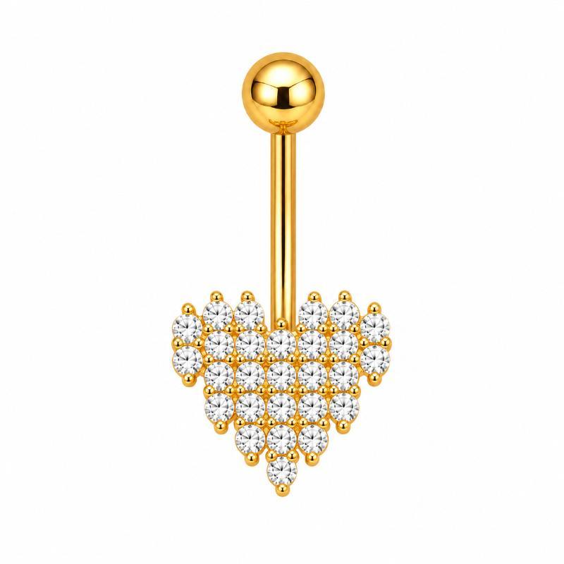 Dangle Belly Button Ring Gold Color Hypoallergenic Butterfly Heart Shape Piercing Jewelry for Summer Beach Party