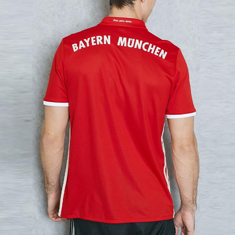 adidas Bayern Home Badge Logo Print Loose Polo Shirt Short Sleeve Soccer Jersey Men Tops Red AI0049