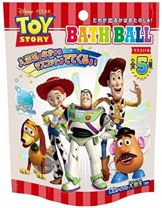 Set of 6 Foaming Net Nor Corporation Toy Story Bath Ball with Salty Soda 60g Bath Additives Foaming Net for Convenient Bath + Included Mascot,