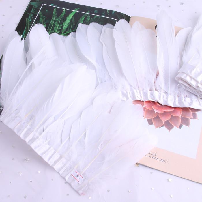 

2 ярда отделка гусиными перьями украшение для свадебной вечеринки 15-20 см бахрома одежда макраме перо сделай сам перья ленты для рукоделия 2 yards белый