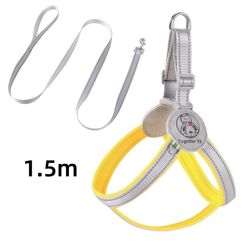 Guinzaglio per animali domestici, imbracatura riflettente, stile gilet, guinzaglio per cani