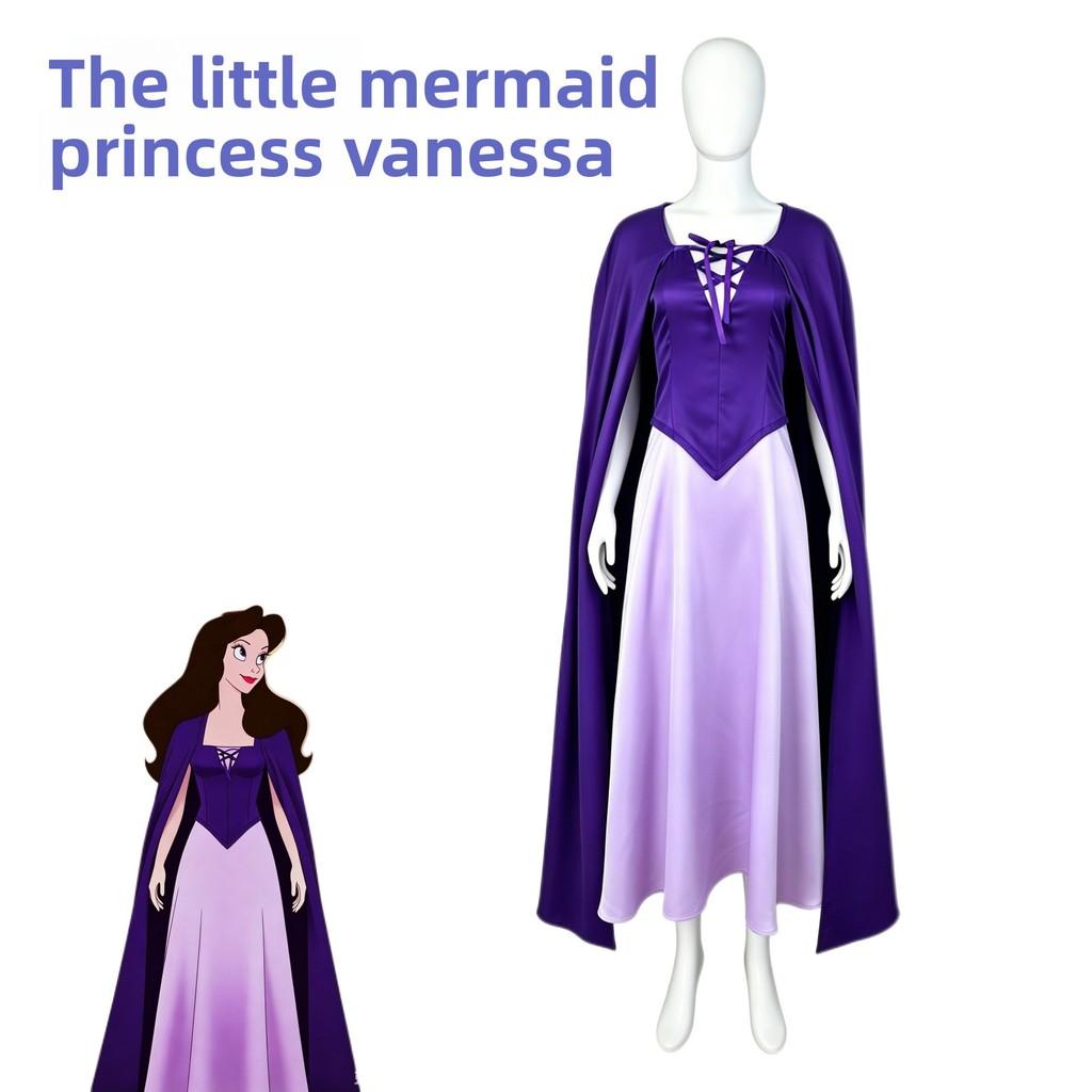 The Little Mermaid Vanessa Costume With Cape For Cosplay And Halloween Parties