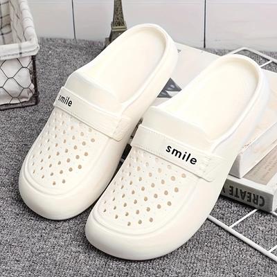 Chaussons Baotou, pantoufles d'extérieur antidérapantes à semelle plate en EVA pour femmes, chaussures de plage à trous, semelle épaisse et respirante