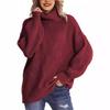 2026 Autumn/Winter Women's Loose High Neck Cable Knit Sweater Pullover