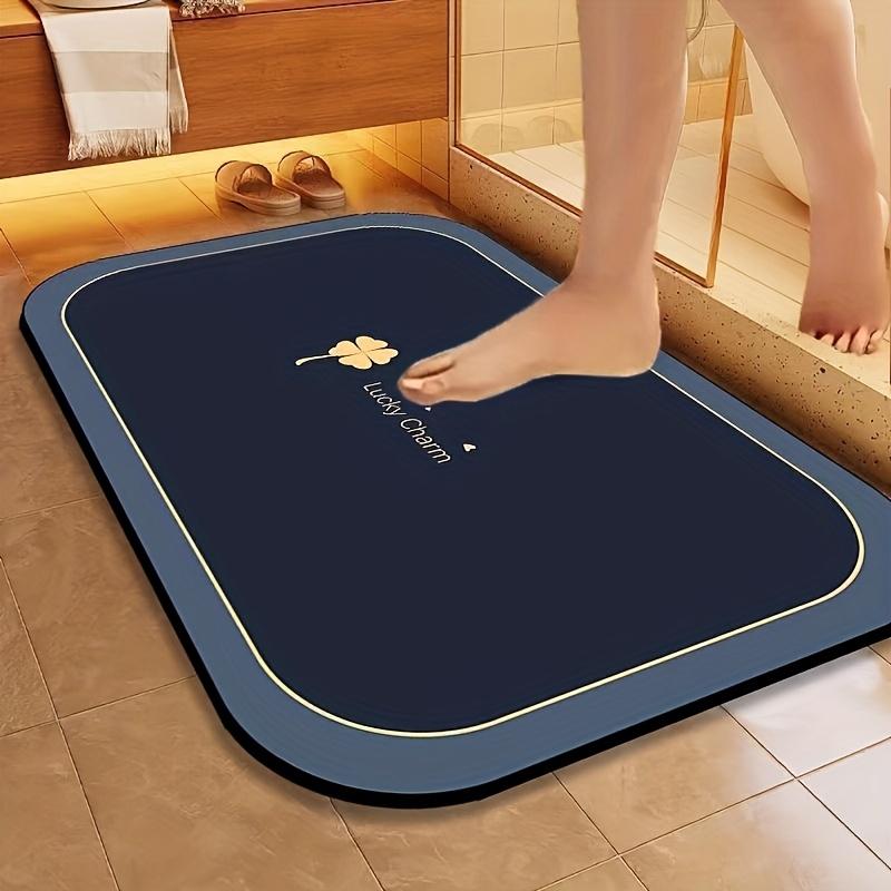 Quick Dry Bathroom Mat, Super Absorbent Diatomite, Non-Slip and Water-Absorbing, Soft and Comfortable