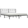 Metal Bed Frame with Headboard Black 183 x 213 cm