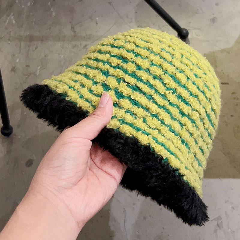 Plush fisherman's hat children's autumn and winter versatile thermal basin hat big head circumference cover face small bucket hat