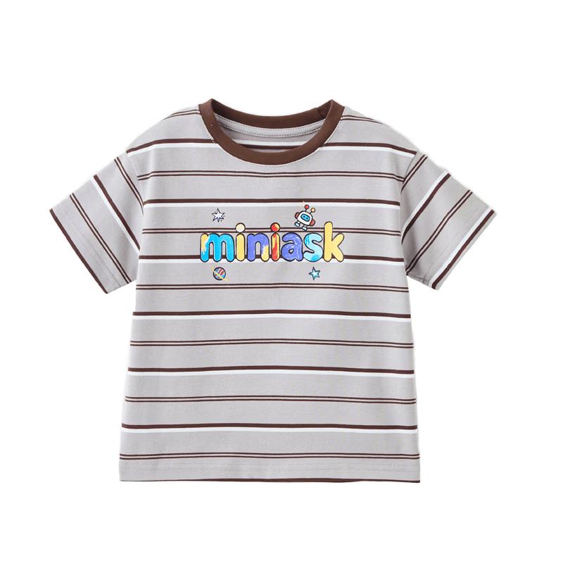 ASK JUNIOR Boys  Plaid Color-block Short Sleeve T-shirt 130
