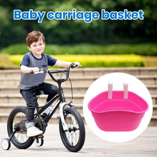 Bicycle Scooter Basket Large Capacity Bright Color Smooth Edge Strong Load-bearing Simple Installation Kids Bicycle Scooter Basket Storage