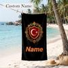 Turkish Samurai Custom Name Printed Beach Towel Personalized Soft Towel For Swimming Beach Travel