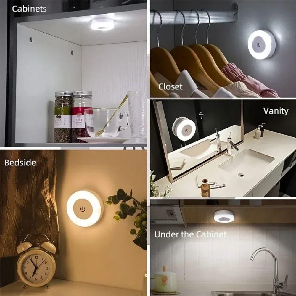 3 Modes Night Lights USB Rechargeable Touch Sensor Lamps Practical LED Tap Light  Kitchen
