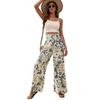 Spring Women's Fashionable Long Pants with Print Casual Elegance High-Waisted Straight-Leg Pants Wide-Leg Pants
