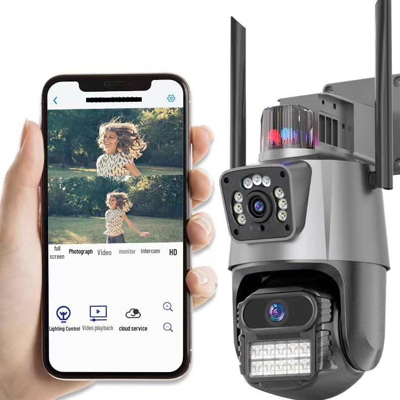 Outdoor Waterproof Solar WiFi Surveillance Camera with Full-Color Night Vision, 4G Remote Access, No Network Needed.