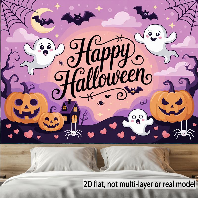 2D flat banner 1 piece Halloween happy illustration background decoration background photo prop
