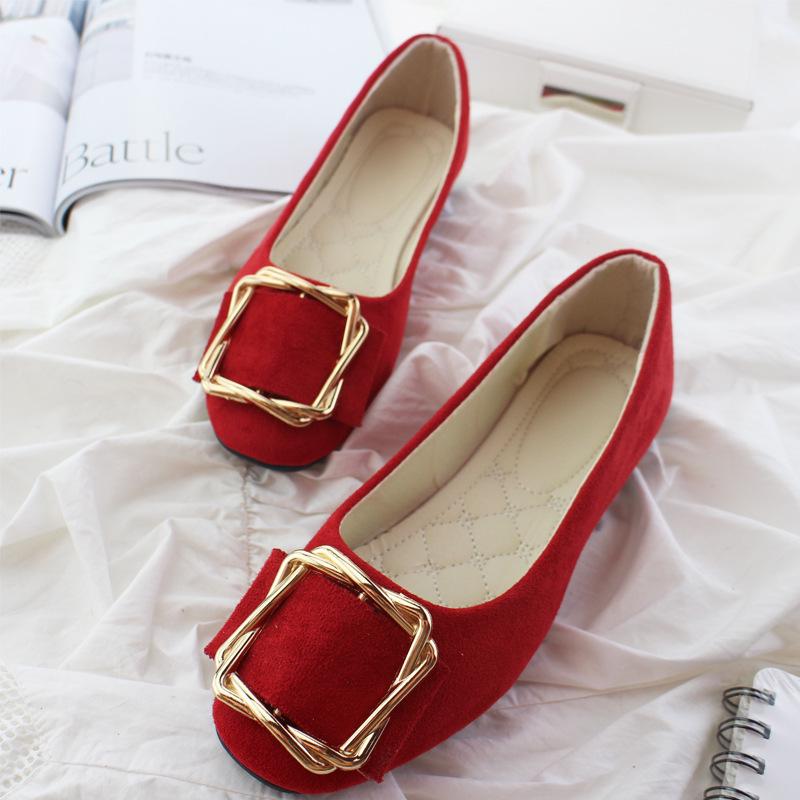 Women's Shoes Flat Shoes Square Toe Slip on Large Size Comfortable Casual Single Shoes Multicolor