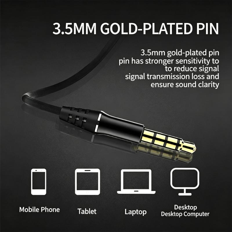 Corded In Ear Headphones With 3.5Mm / Type C Earbuds For Sports Running Gaming Bass Sound TPE Braided Cable