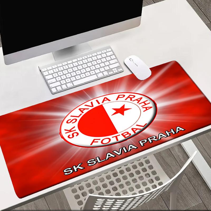 Red And White Prague Football Mouse pad Office Desk Mat, Gaming Mouse Pad Mousepad, keyboard pad,Heavy-Duty Non-Slip Rubber Backing, Gift