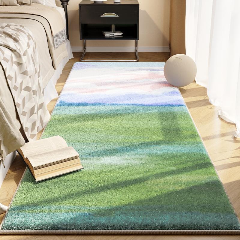 Morandi Color Bedroom Bedside Carpet Master Bedroom Bedside Floor Mat Room Premium Sense Floor Mat Long Strip Machine Washable Mat