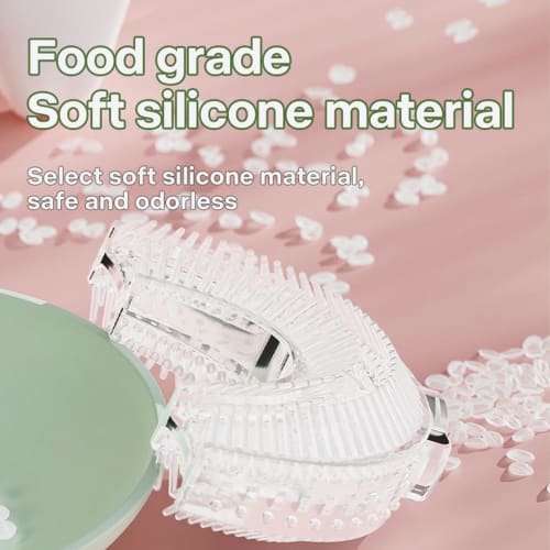 Gerinkoken Children's U-Shaped Toothbrush, Manual Toothbrush for Toddlers, Silicone Baby Teething Toy, Oral Cleaning Tool with 360× Oral Cleaning Desi