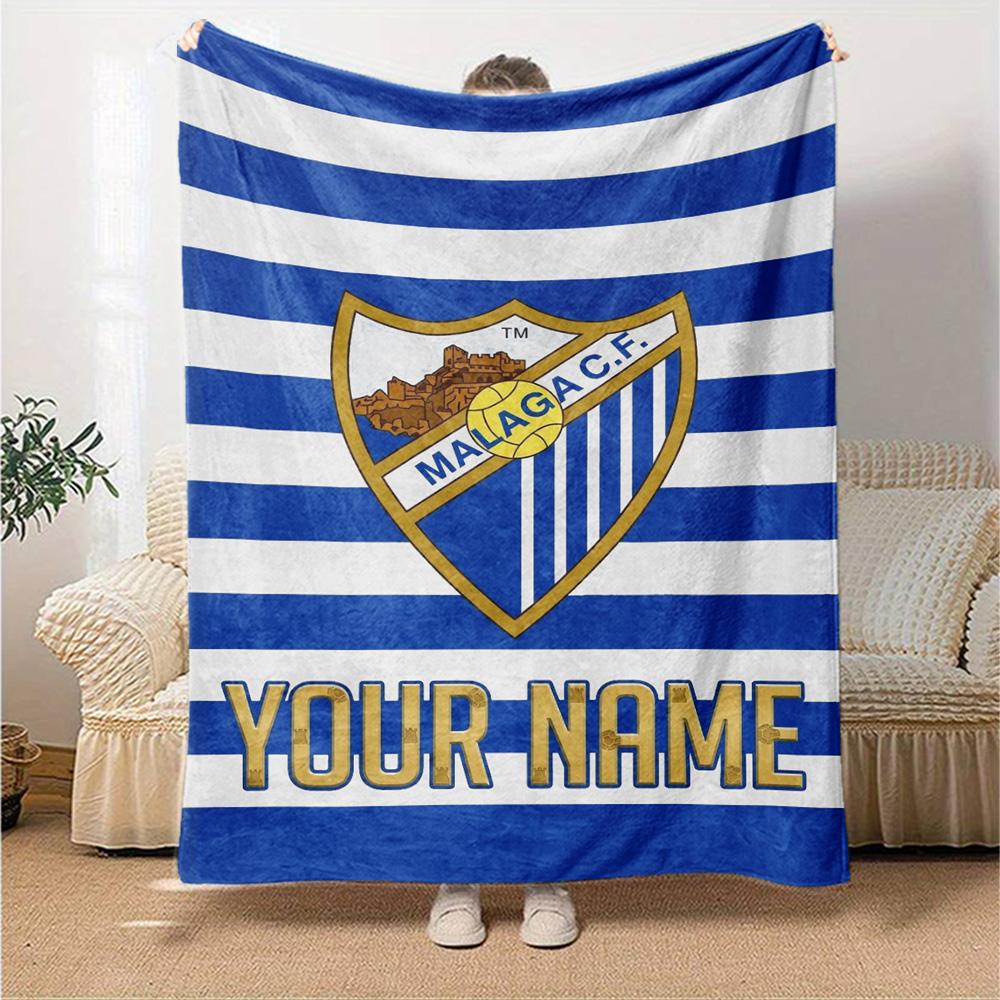 Name Custom Malaga CF Print Flannel Blanket High Quality Warm Comfortable Cover for All Seasons Perfect for Gifts Home Decor