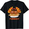 Purrkey Turkey Funny Thanksgiving Cat Lover Pumpkin Pie Pun T-Shirt