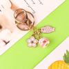 Sakura Ceramic Lucky Cat Pendant Keychain - Cute & Fashionable DIY Accessory