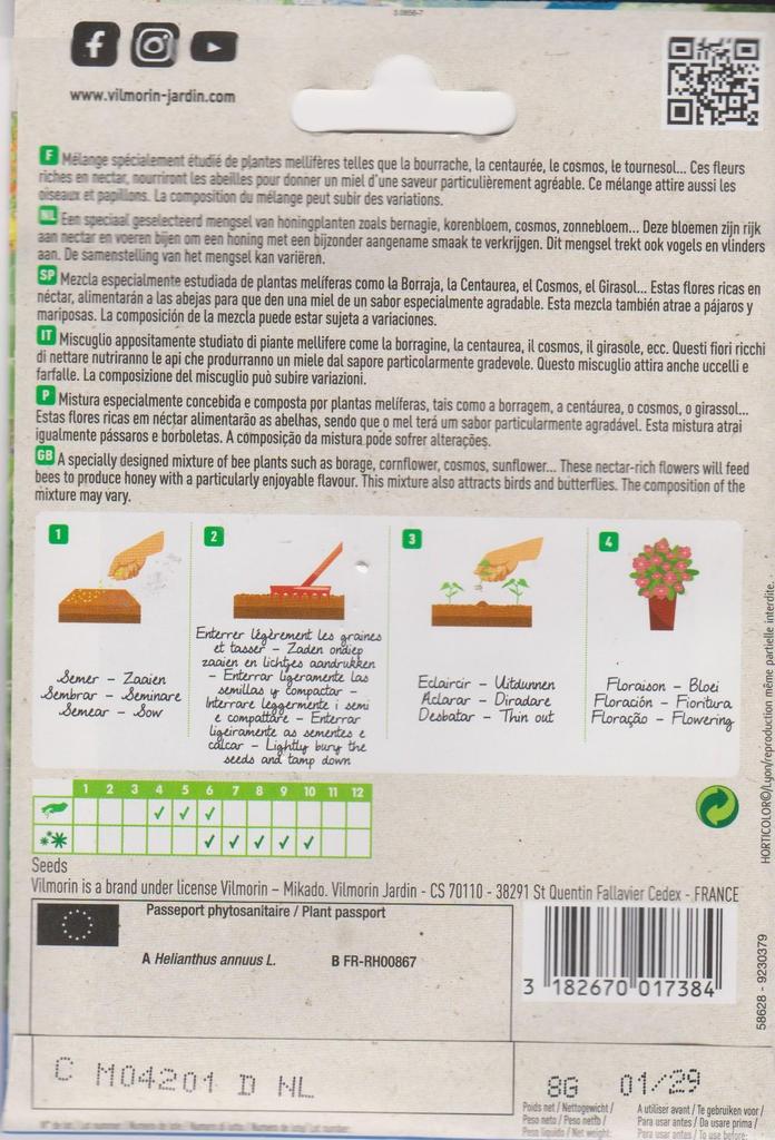 Semillas de flores melíferas