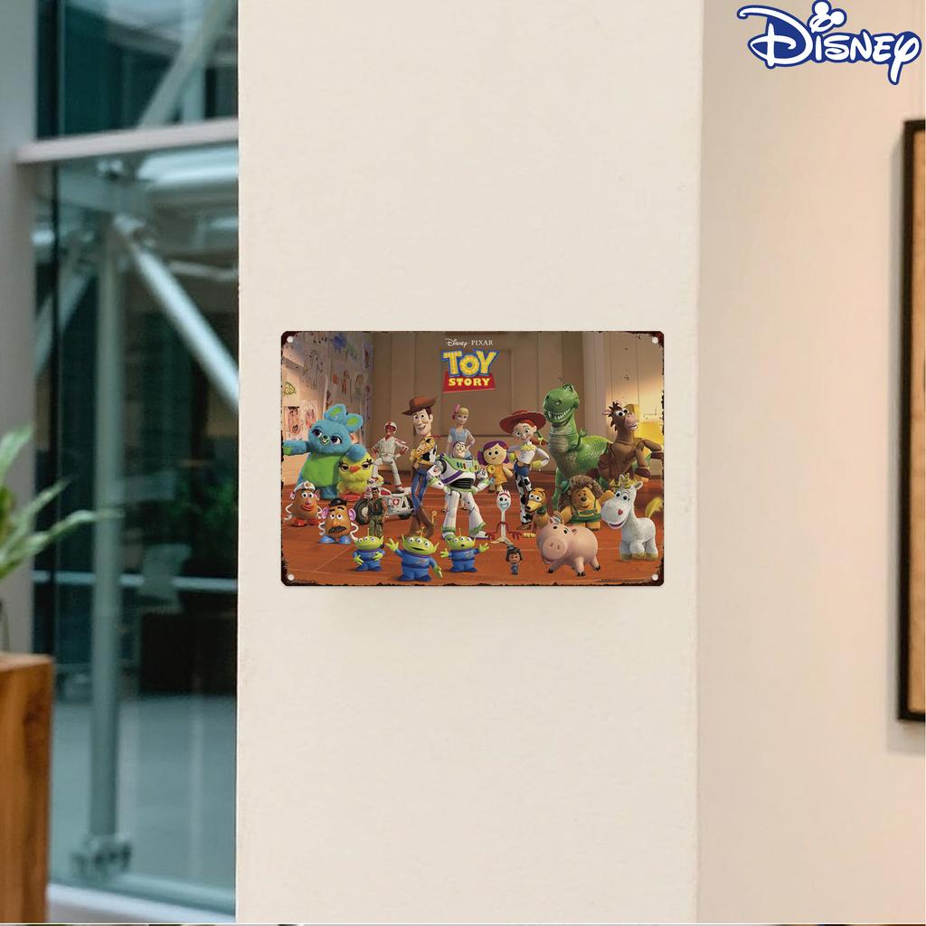 1pc Toy Story Metal Tin Sign - Officially Licensed Buzz Jacket & Woody Retro Wall Art with Jessie, Bullseye,, Mr. Potato, Bo Pee