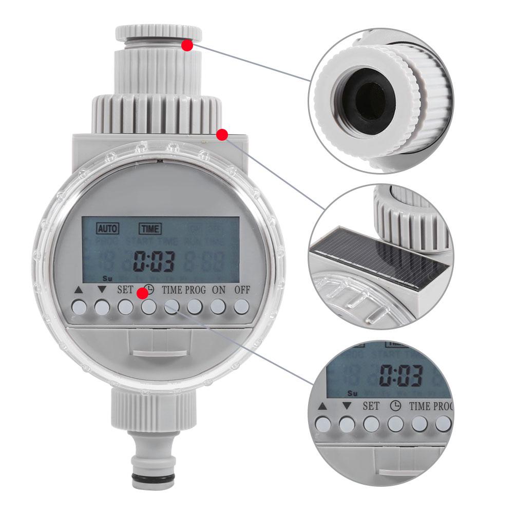 1Pc Solar Power Home Garden Auto Water Saving Irrigation Controller LCD Digital Watering Timer