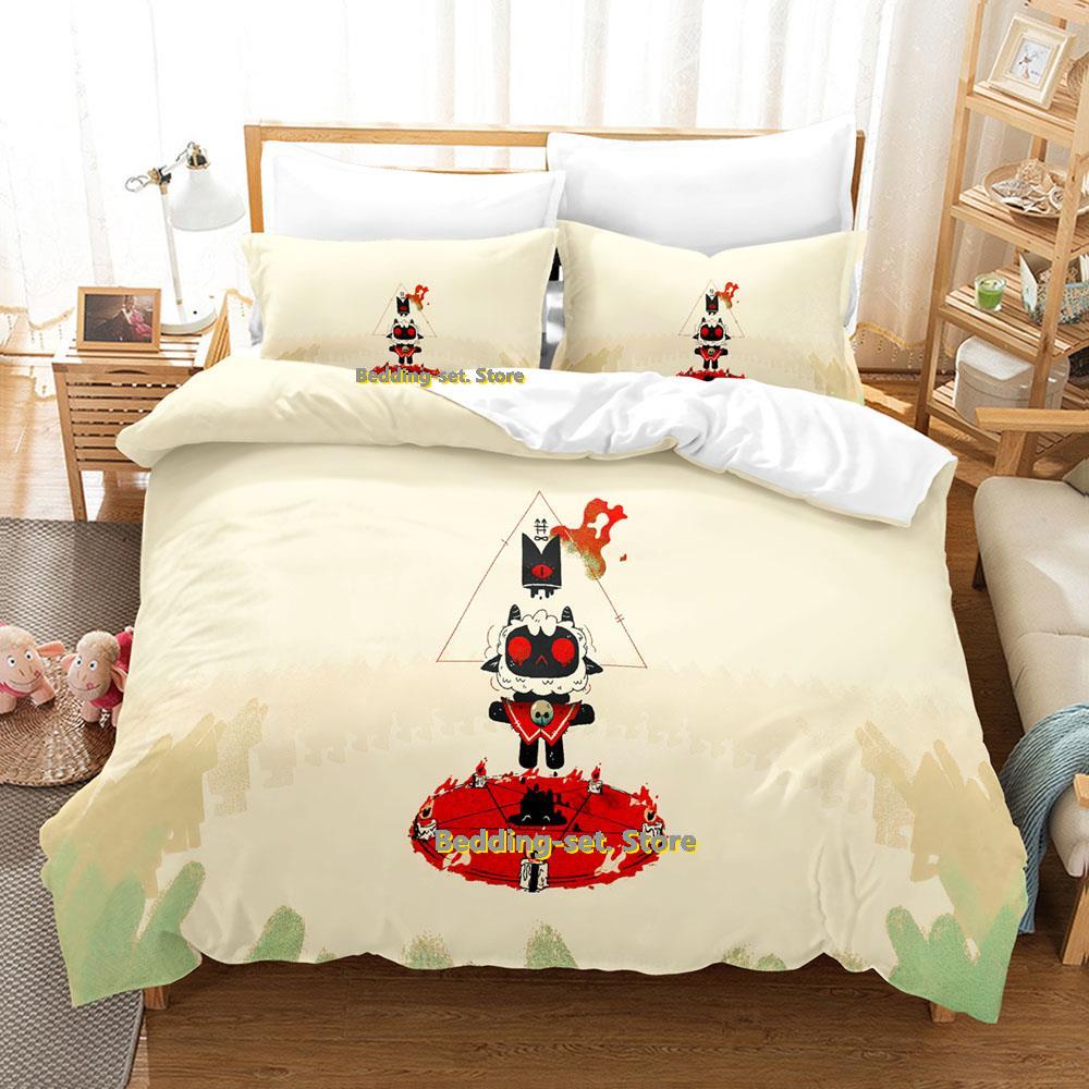 Comforter Cult Of The Lamb Bedding Set Single Twin Full Queen King Size Bed Set Adult Kid Bedroom Duvet Set Print Anime Bed
