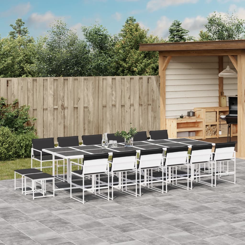 Vidaxl 17-Cz. Garden Furniture Set With Cushions, White, Textilene