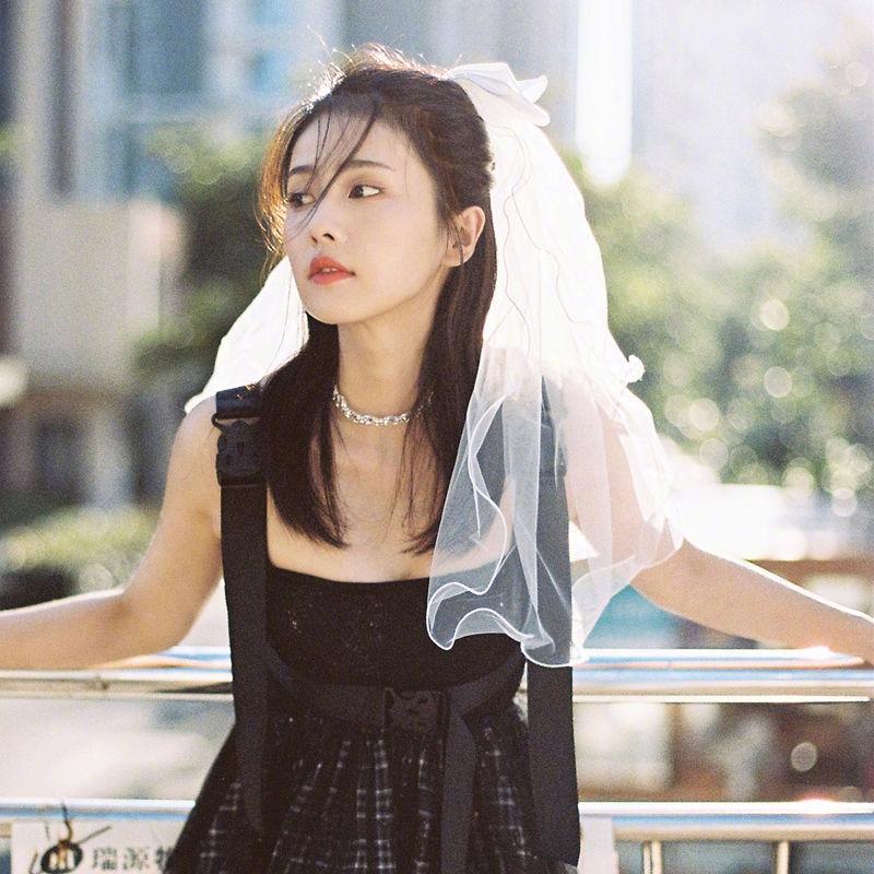 Short Headdress Bridal Wedding Photo Bow Headdress