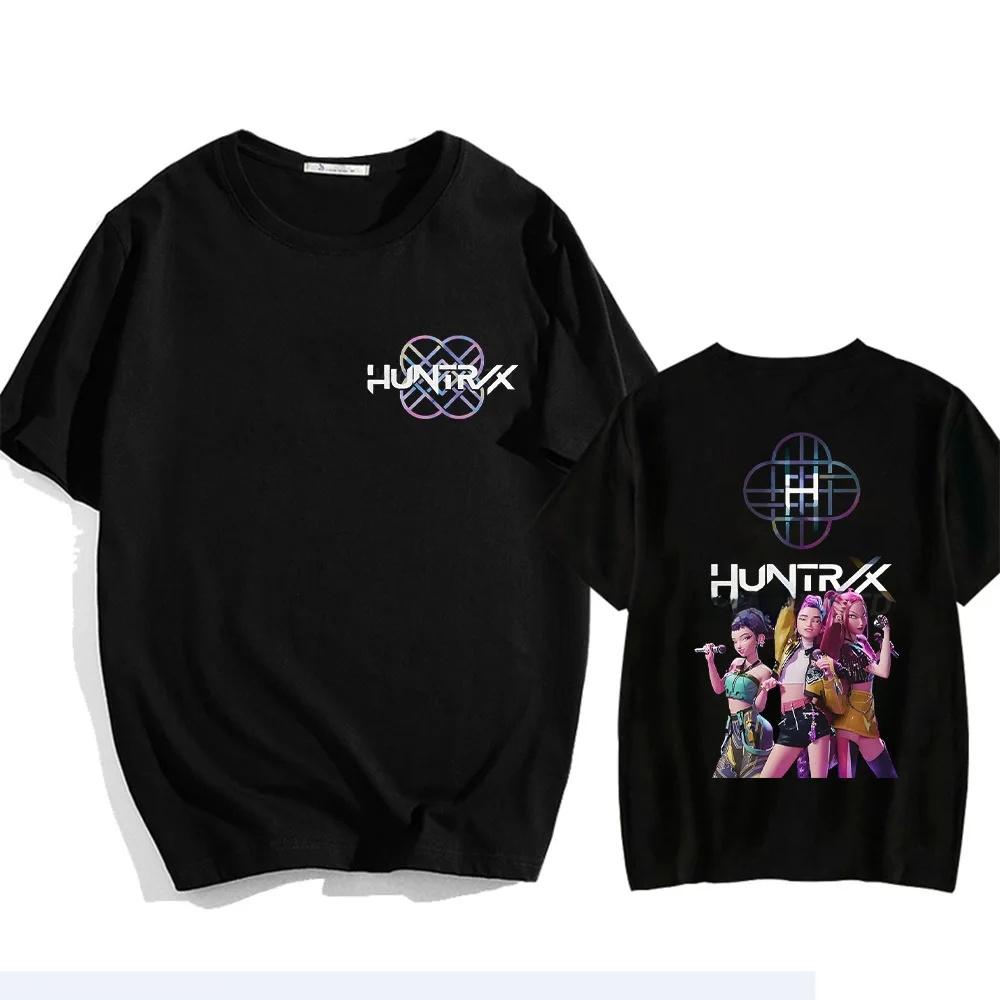 Loose Crew Neck Short Sleeve T-Shirt K Pop Demon Hunters Hunter Group Print Base Layer Top