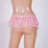 Damen Rock Höschen Spitze Dreieck Unterhose Niedrige Taille Blumenstickerei Rüschen Slips