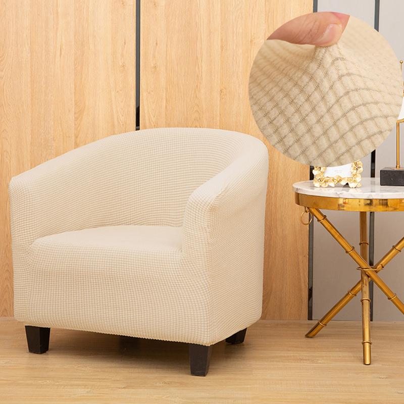 Plush Club Chair Cover Armchair Slipcover Geometric Printed Small Sofa Covers Protect for Pets Chair Decoration