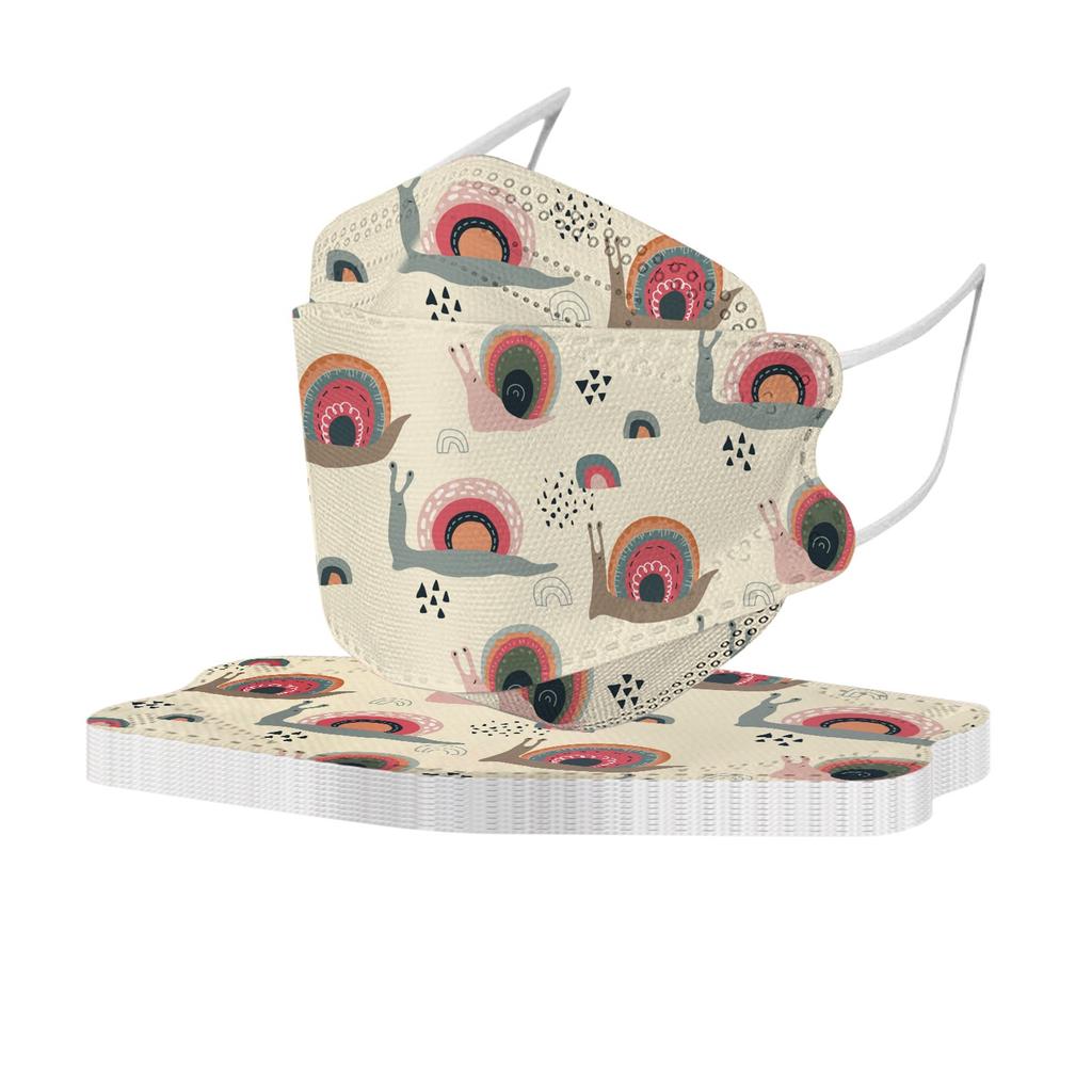 50PCS Kids Children's Disposable Face Mask Cute Funny Print 3D Designs 4-Ply Facial Masks