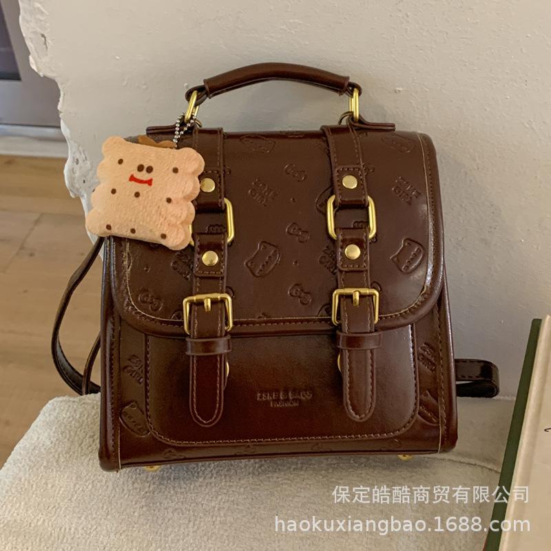 Backpack Women's Fashion Niche Design Portable Korean Version Casual School Bag Street Trend Student Lightweight Travel Backpack