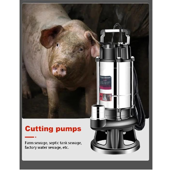Cutting Sewage Pump  220V Feces Pumping Mud Sewage Pump Small Household Submersible Pump Septic Tank Pump Pumping Machine
