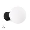 Modern Black Grooved Glass Body Wall Sconce with White Ball for Bathroom or Hallway 1xG9 8W IP44 HALO Sollux Lighting