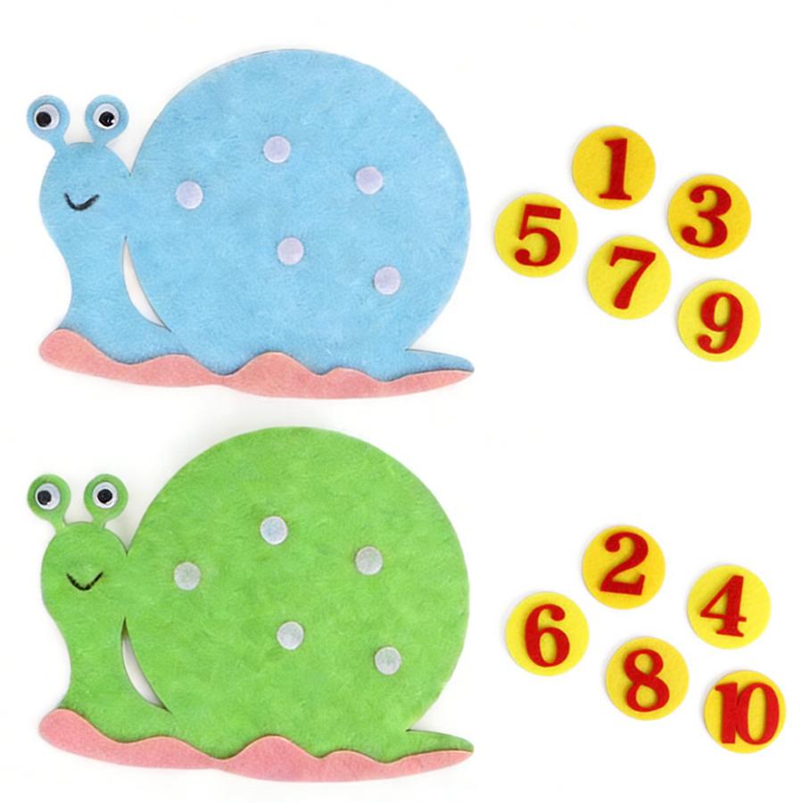 

1-10 Digital Snail Cartoon Felt School Mathematics Teaching Aids Color Number Cognitive Felt Teaching Tools School Supplies